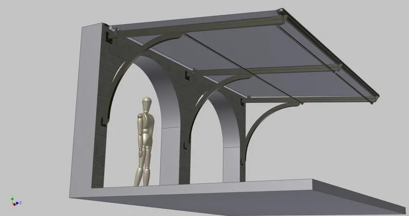 Pergola a sbalzo con tessuto